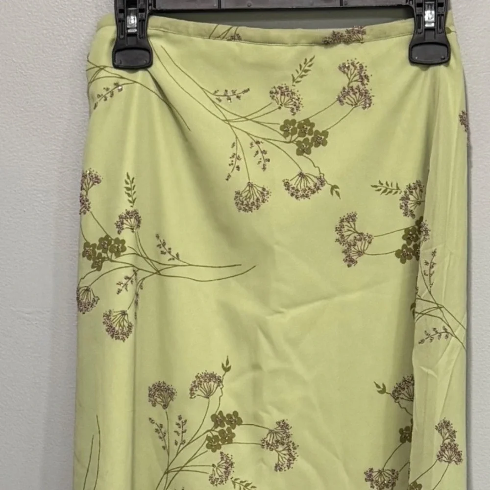 K.C. Parker Girls Lime Green Floral Maxi Skirt Size 16 cottage spring‎ fairy